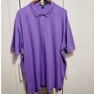 Polo Ralph Lauren Purple Pony Logo Polo Shirt Men’s XXL Classic Cotton Top